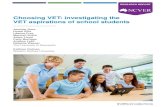 Choosing VET - investigating the VET aspirations of … · About the research Choosing VET: investigating the VET aspirations of ... Managing Director, ... 8 Choosing VET: investigating