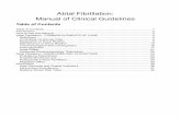 Atrial Fibrillation: Manual of Clinical Guidelines Fibrillation: Manual of Clinical Guidelines Table of Contents Table of Contents.....1