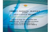 DRAFT ANNUAL BUDGET FOR 2017/2018 MTREF …€¦ · Page | 1 MTREF 2017/2018 – 2019/20 DRAFT ANNUAL BUDGET FOR 2017/2018 MTREF 2017/18 to 2019/20 Medium Term Revenue and Expenditure