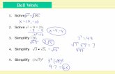 Warm-Up Exercises Bell Work - Marian High School Notes to Post.pdf · Warm-Up Exercises Theorem Pythagorean Theorem In a right ... Notes. EXAMPLE 1Warm-Up Exercises Find the length