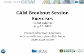 CAM Breakout Session Exercises - CESM | … Breakout Session Exercises CESM Tutorial Aug 12, 2016 Presented by Dani Coleman with contribu:ons from Rich Neale AMP, CGD, NCAR Summary