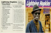 Lightning Hopkins Texas Blues ~2 - Smithsonian Institutionfolkways-media.si.edu/liner_notes/arhoolie/ARH00302.pdf · #1 & 3: with Geno Landry-bass; Victor ... Cover photo by Chris