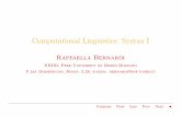 Computational Linguistics: Syntax Idisi.unitn.it/~bernardi/Courses/CompLing/Slides_04_05/cl_w1b.pdf · Computational Linguistics: Syntax I ... the verb embedded in the relative clause