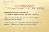 Morphology: The analysis of word tructuresite.iugaza.edu.ps/kkhader/files/2011/10/MORPHOLOGY-2011.pdf · MORPHOLOGY: THE ANALYSIS OF WORD STRUCTURE Phonology has been described as:
