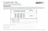 4188-783 issue 2 9-04 Captiv8-20-Eng info and Ops inst · Captiv8-20 Intruder alarm system Operating instructions Introduction The purpose of this booklet is to describe how to operate