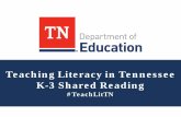 Teaching Literacy in Tennessee K-3 Shared Reading · Teaching Literacy in Tennessee K-3 Shared Reading ... thinking deeply about and responding to text through speaking ... explanation,
