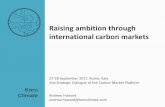 Raising ambition through international carbon markets · 4 Meaning of ambition raising via markets -10% ... • Blend in up-front climate finance to reduce private ... • How can
