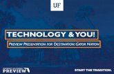 TECHNOLOGY & YOU! - Computing Help Deskhelpdesk.ufl.edu/wp-content/uploads/2014/02/StudentPreview.pdf · Connecting to the UF Network ... Wired vs. Wireless Wired: ... Print in any
