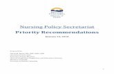 Nursing Policy Secretariat Priority ... - health.gov.bc.ca · Nursing Policy Secretariat Priority ... primary and community settings to optimally ... community care settings, nurses