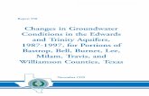 Changes in Groundwater Conditions in the Edwards … in Groundwater Conditions in the Edwards and Trinity Aquifers, 1987-1997, for Portions of Bastrop, Bell, Burnet, Lee, Milam, …