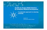 Quality byDesign (QbD) Solutions forAnalytical ... byDesign (QbD) Solutions forAnalytical MethodDevelopment Andreas Tei Pharmaceutical Segment Manager A systematic approach to reducing