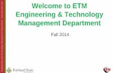 Engineering & Technology - projects.cecs.pdx.edu New... · CLAS CUPA SSW SBA MCECS (Dean: ... ETM –Fact Sheet ... D4 Water scarcity and cost, related health concerns