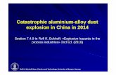 Dust explosion catastrophe in China in 2014. - UKELGukelg.ps.ic.ac.uk/56RE.pdf · Catastrophic aluminium-alloy dust explosion in China in 2014 Section 7.4.9 in Rolf K. Eckhoff: «Explosion