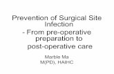 Prevention of Surgical Site Infection - From pre-operative ...aado.org/file/nurse_conf2013_pssi-ws_handout/Marble-Prevention of... · Infection - From pre-operative preparation to