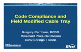 Code Compliance andCode Compliance and Field … Compliance and... · What is Cable Tray?What is Cable Tray? • NFPA 70, National Electric Code (NEC) 2008: – NEC 392.2 Definition.
