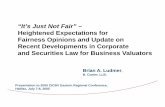 Heightened Expectations for Fairness Opinions and … Aspects of Business Valuations CICB… · Circumstances in which claims have been made or analysis disputed Mergers ... Study