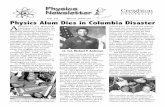 Vol. VII Winter 2002-03 Physics Alum Dies in Columbia Disaster VII.pdf · Vol. VII Winter 2002-03 Physics Alum Dies in Columbia Disaster Lt. Col ... Photo taken during the Evening