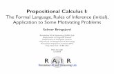 SB propositional calculus I - Rensselaer Polytechnic …kryten.mm.rpi.edu/COURSES/INTLOGW/SB_propositional_calculus_I.pdfPropositional Calculus I: ... Selmer Bringsjord. Logistics