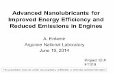 Advanced Nanolubricants for Improved Energy Efficiency … · Improved Energy Efficiency and Reduced Emissions in Engines ... Elucidate fundamental lubrication ... Advanced Nanolubricants