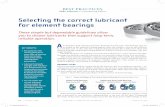 Selecting the correct lubricant for element bearings - STLE Oils... · type of raw materials used to construct the lubricant. For any given lubricant selection, this characteristic