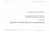 MASS CONCRETE SUBBASE - Mackay Regional … or hand placement of mass concrete subbase including trial sections and subgrade beams to the dimensions and levels shown on the Drawings