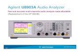 Agilent U8903A Audio Analyzer - United States Home ... Graph – FFT or Time dom. Dual-channel generator outputs and analyzer inputs with XLR connectors Plug and play USB 2.0 Front