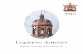 Legislative Activities 2010 - New Brunswick · Legislative Activities 2010 ... • Antoon (Tony) Huntjens, (PC, Charlotte- ... • Joan MacAlpine-Stiles, (Lib, Moncton West),