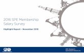 2016 SPE Membership Salary Survey · 2016 SPE Membership Salary Survey ... Nearly one-fifth (19.5%) of participants in this year’s survey are primarily engaged in Reservoir Engineering