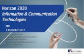 Horizon 2020 Information & Communication Technologies · Horizon 2020 Information & Communication Technologies EPFL 7 December 2017. Francesco Kienzle. ... FET Open supports the early-stagesof