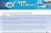 PMC TO AID IDOL HOME-BASED IMMERSIONS - CSIR - … News... ·  · 2016-08-30PMC TO AID IDOL HOME-BASED IMMERSIONS ... has taken the decision to introduce an ecofriendly process ...