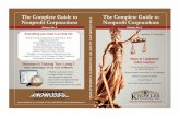 The Complete Guide to Nonprofit Corporations · The Complete Guide to Nonprofit Corporations ... in Lieu of the First and Organizational Meeting ... Meeting of Directors Meeting by