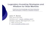 Legendary Investing Strategies and Wisdom for Bear Investing Strategies and Wisdom for Bear Markets Profit from the Knowledge and Stock Selection ... Joel Greenblatt 30.8% p.a. over