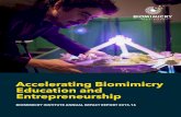 Accelerating Biomimicry Education and Entrepreneurship · Accelerating Biomimicry Education and Entrepreneurship ... “bio-lingual.” Budding entrepreneurs would know how to ask