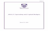 2016-17 Operating and Capital Budgets - Western University · Western’s 2016-17 Operating and Capital Budgets lead us to the second year of the 4-year budget plan spanning the period