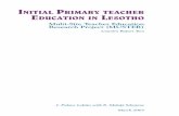 Initial primary teacher education in Lesotho - keithlewin.netkeithlewin.net/.../2012/07/InitialPrimaryTeacherEducationLesotho.pdf · Country Report Two - Initial Primary Teacher Education