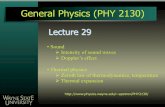 General Physics (PHY 2130) - Wayne State Universityapetrov/PHY2130/Lectures2130/...perpendicular to the direction of travel of the wave • P is the power, the rate of energy transfer
