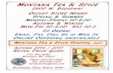 ONTANA TEA & SPICE - Welcome to the temporary landing · montana tea & spice trading llc montana tea & spice 2600 w. broadway blending teas since 1972 autumn 2016 / 2017 retail price