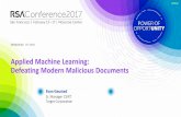 Applied Machine Learning: Defeating Modern Malicious … · #RSAC Detecting Malicious Macros. How hard is it to create: ... Supervised Machine Learning – Classification Well thought