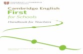 Handbook for Teachers - Follow Me Bucuresti€¦ ·  · 2013-03-05First Certiﬁcate in English (FCE) for Schools CEFR Level B2 Handbook for Teachers