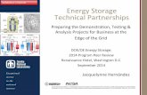 SAND2014-17533 PE Energy Storage Technical Partnerships · Technical Partnerships Preparing the Demonstration, ... Parameter space where ... Evaluation of ES for emergency response
