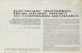 ELECTRONIC SPUTTERING: FROM ATOMIC …people.virginia.edu/~rej/papers/Johnson-phys-today92.pdfELECTRONIC SPUTTERING: FROM ATOMIC PHYSICS TO CONTINUUM MECHANICS Ejection of simple and