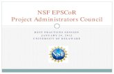 NSF EPSCoR Project Administrators · NSF EPSCoR Project Administrators Council . ... fringe benefits, and overhead of a faculty member ... Drupal software ...