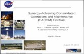 Synergy-Achieving Consolidated Operations and …mset.org/wp-content/resources/2013/09/NASAs_Synergy-Achieving...Synergy-Achieving Consolidated Operations and Maintenance ... (NAICS):