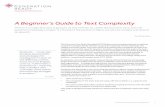 A Beginner’s Guide to Text Complexity - Generation Ready ·  · 2016-10-04A Beginner’s Guide to Text Complexity ... Gradual Release of Responsibility Demonstrate how the ...