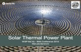 Solar Thermal Power Plants - I mia Thermal Power Plant WGP 84(14) - IMIA Conference 2014 Manuela Baroncini