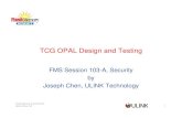 TCG OPAL Design and Testing - Flash Memory Summit · TCG OPAL Design and Testing FMS Session 103-A, Security by ... for SATA, SCSI, SAS, FibreChannel, USB, ... Get MSID Authenticate