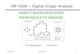 object representation From pixels to regions representation From pixels to regions INF 4300 2 Today G & W Ch. 11.1 Representation – Curriculum includes lecture notes. We cover the