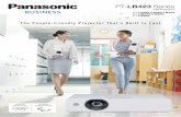 PT-LB423 Series - na.panasonic.com · for brightness ranging from 3,100 lm to 4,100 lm*3 at a highest-ever 16,000:1 ... 10.1 11.4 12.6 15 ... Projection distance Unit: feet [meters]