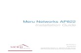 Meru Networks AP822 Installation Guide - RM Educationsupport.rm.com/.../Media/Downloads/AP822v2-InstallationGuide.pdf · Installation Guide 882-70018 Rev A ... for the cost of return