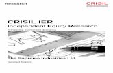CRISIL IER - Supreme IER Independent Equity Research Enhancing investment decisions The Supreme Industries Ltd Detailed Report Explanation of CRISIL Fundamental and Valuation (CFV)